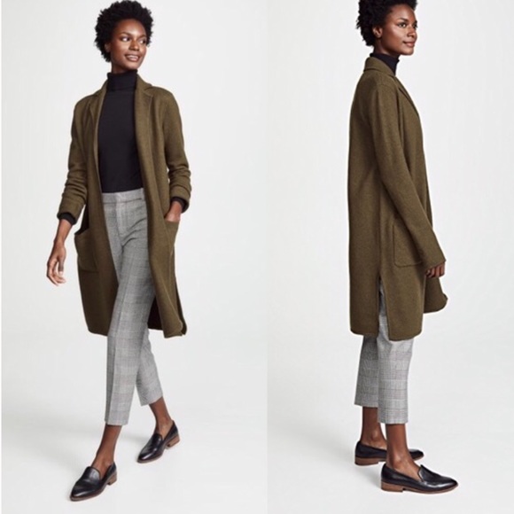 Sold Olive Green Camden Sweater Wool Coat XXS - Picture 2 of 8